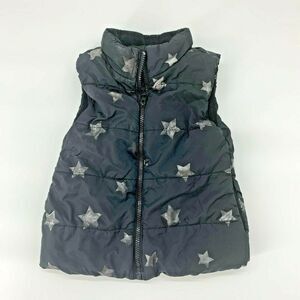 Children’s Place Girls Puffer Vest Full Zip Star Print Black Sz XS 4